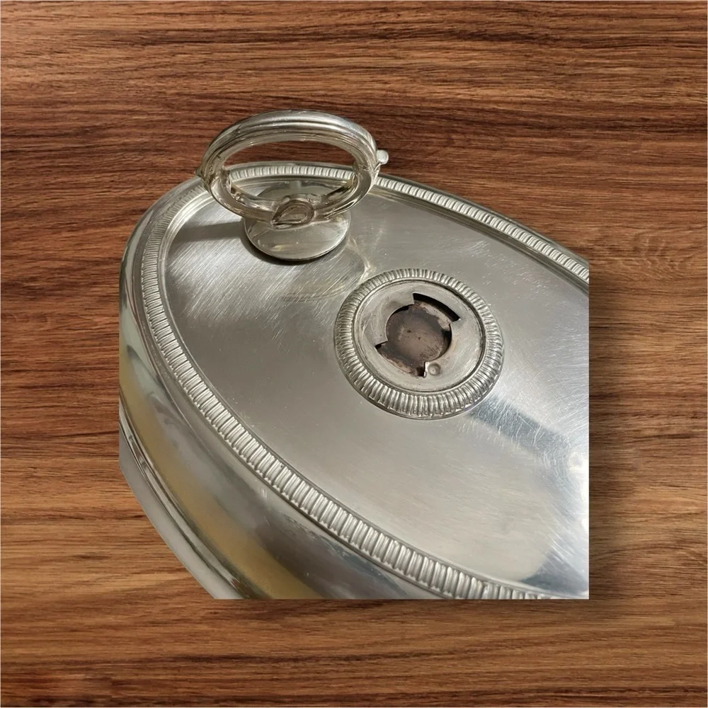 Vintage EPNS Silver Plated Covered Serving Dish England Oval Buffet Server